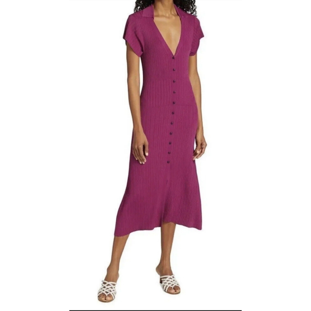 Rag & Bone Esme Magenta Midi Dress Medium